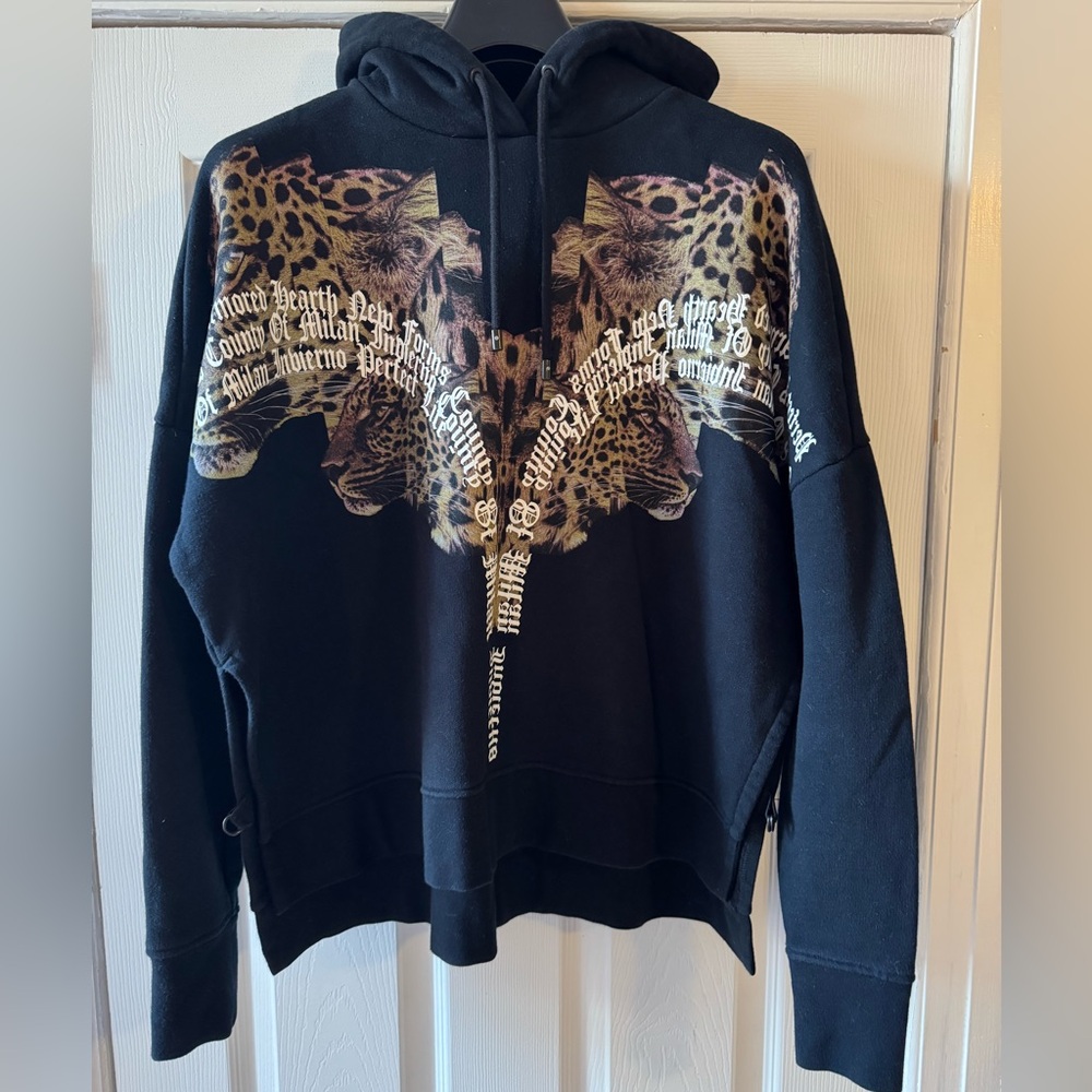 MARCELO BURLON COUNTY OF MILAN Tiger Print Hoodie In Black